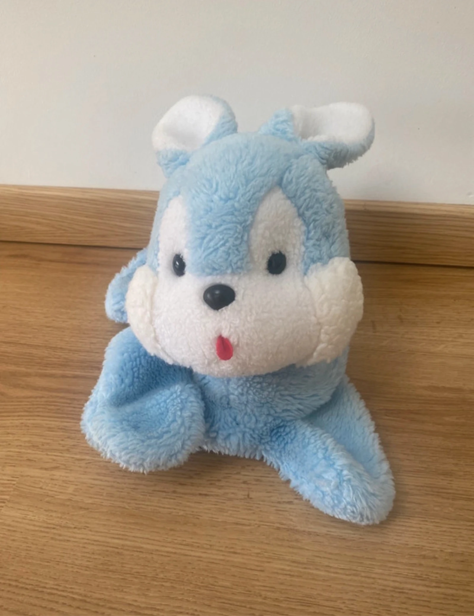 Doudou Lapin Range Pyjama Nounours Peluche Vintage bleu Et Blanc Rayé